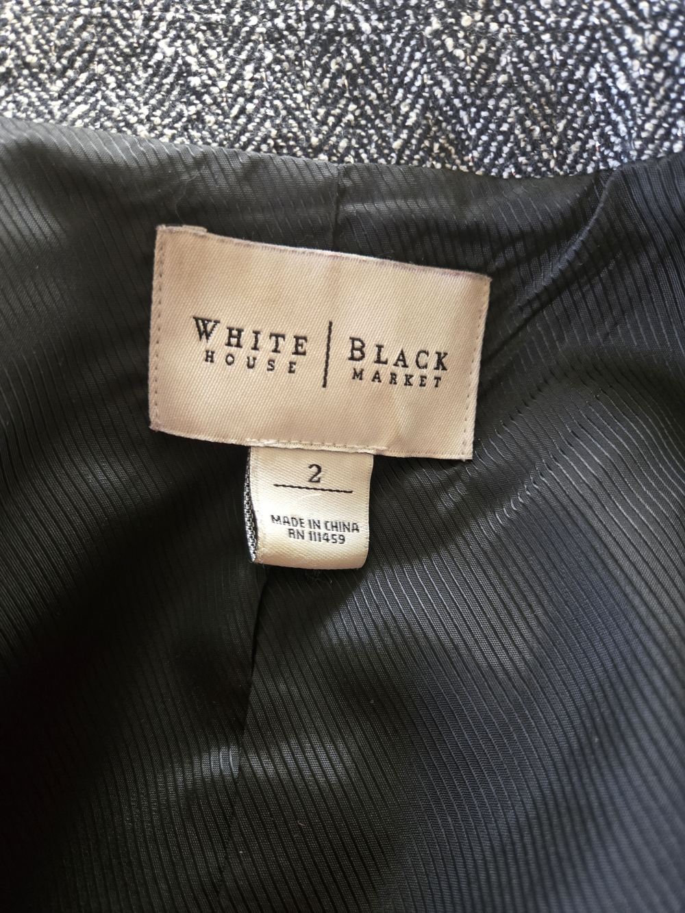 White House Black Market Black and White Tweed Blazer - Picture 2 of 5